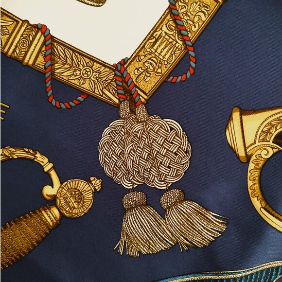 Hermes vintage Grande Uniforme silk twill carre 90 scarf 34\